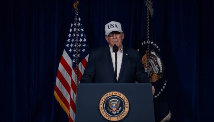 28.fev.2026 - Trump faz pronunciamento para dizer que atacou o Irã Imagem: Reprodução/Truth So...