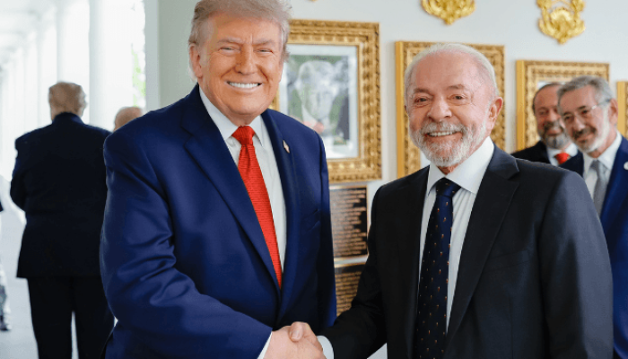 Presidente Lula e presidente dos EUA, Donald Trump, se reúnem na Casa Branca, em Washington D.C....
