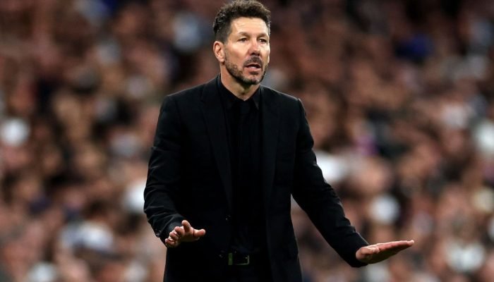 Diego Simeone em jogo do Atlético de Madrid  • Florencia Tan Jun/Getty Images
