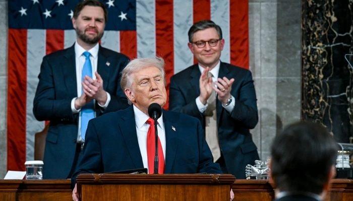 1 de 1 Donald Trump no discurso do Estado da União, no Capitólio - Foto: Kenny Holston-Pool/Get...